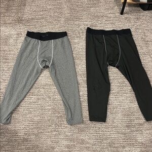 Men's Black and Gray Leggings